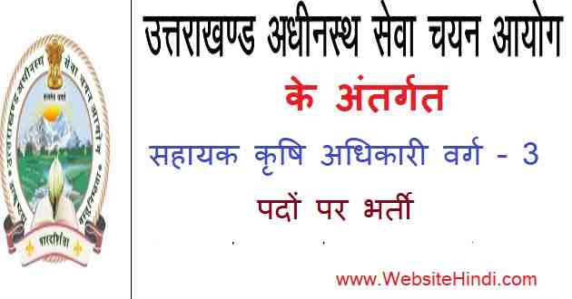 उत्तराखंड अधीनस्थ सेवा चयन आयोग