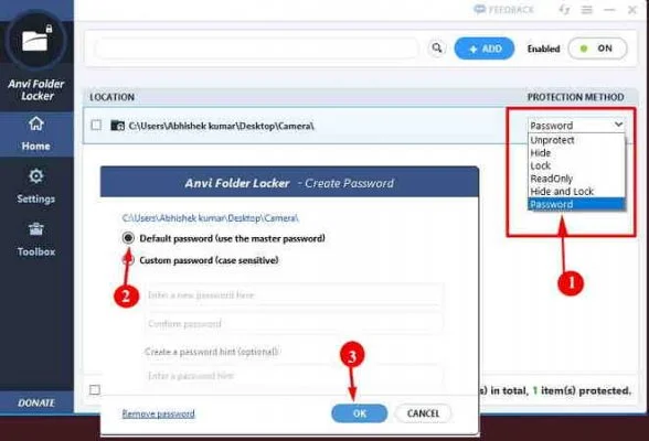 lock kaise lagaye folder me