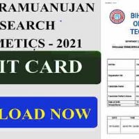 Sri Ramanujan Talent Search Test in Mathematics 2021 admit card download
