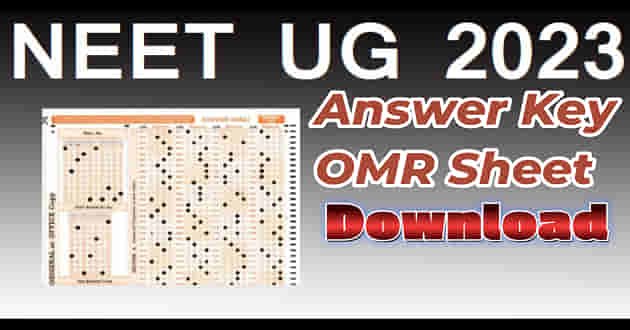 Neet Ug 2023  Omr Sheet And Answer Key Download Kaise Kare