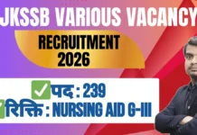 JKSSB Various Vacancy Recruitment 2026 – जेकेएसएसबी विभिन्न पद भर्ती जानकारी jkssb various vacancy recruitment 2026 apply