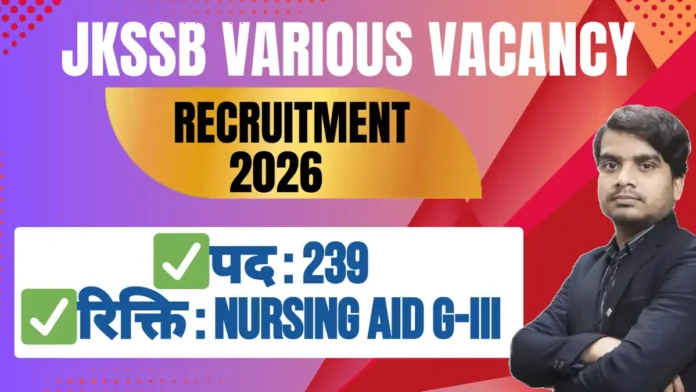 jkssb various vacancy recruitment 2026 apply